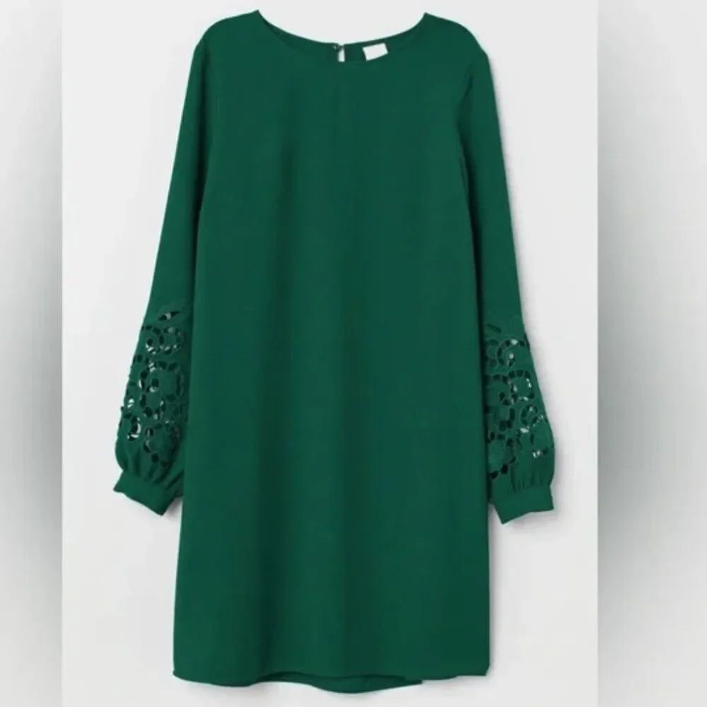 H&M Lace Cut-Out Balloon Sleeve Dress - Size 6 - NWT